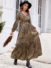 Vacation A-Line Floral Printed V-Neck Maxi Dress
